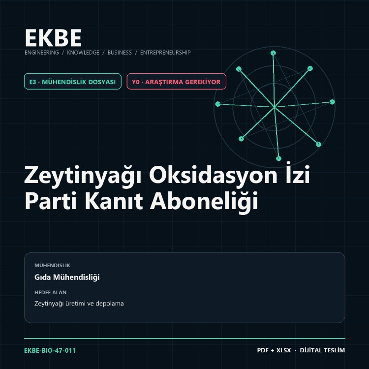 Zeytinyağı Oksidasyon İzi Parti Kanıt Aboneliği