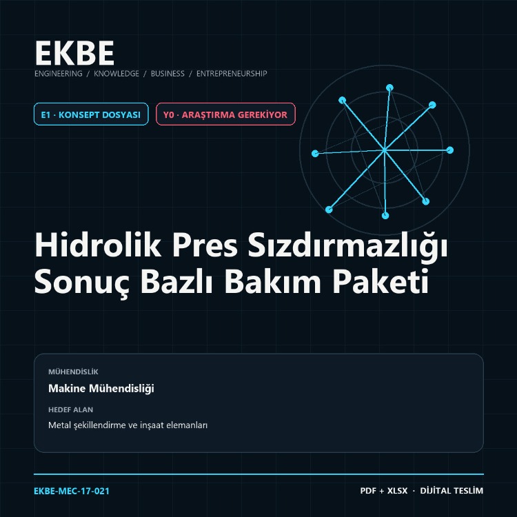 Hidrolik Pres Sızdırmazlığı Sonuç Bazlı Bakım Paketi