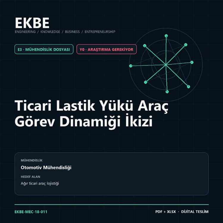 Ticari Lastik Yükü Araç Görev Dinamiği İkizi