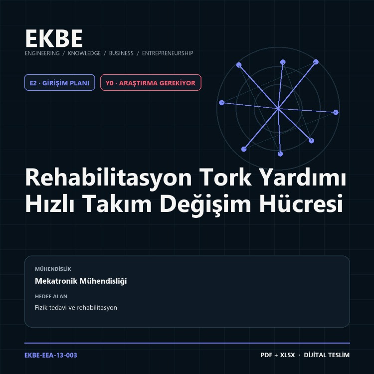 Rehabilitasyon Tork Yardımı Hızlı Takım Değişim Hücresi