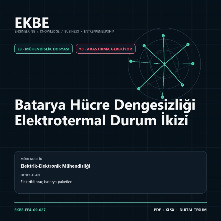 Batarya Hücre Dengesizliği Elektrotermal Durum İkizi
