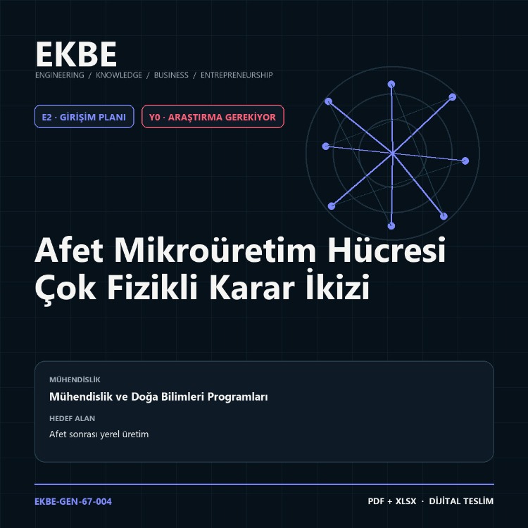 Afet Mikroüretim Hücresi Çok Fizikli Karar İkizi