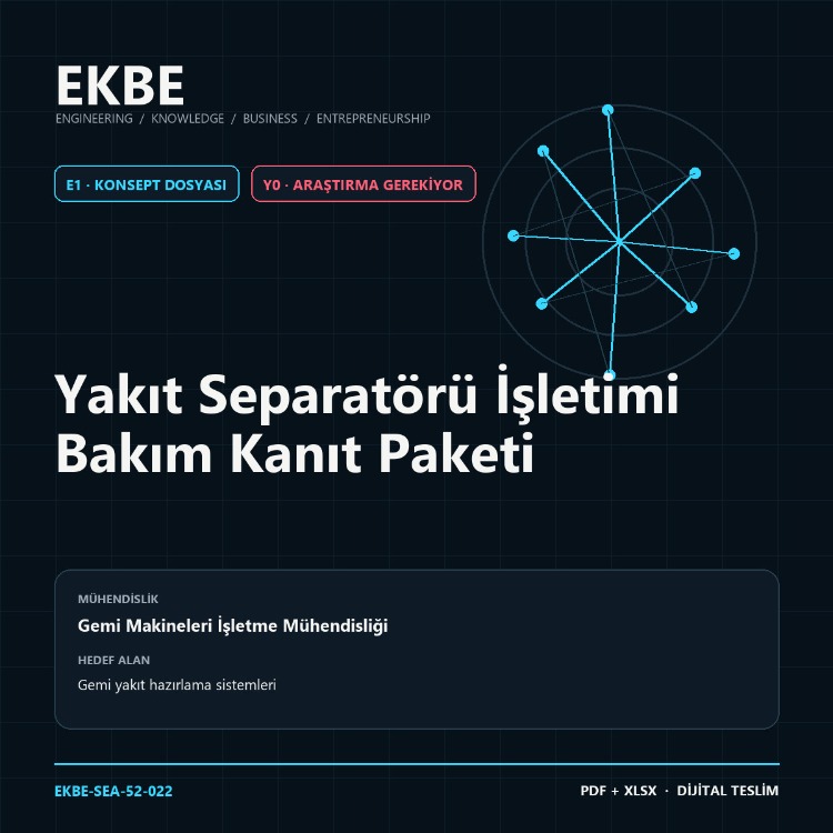 Yakıt Separatörü İşletimi Bakım Kanıt Paketi
