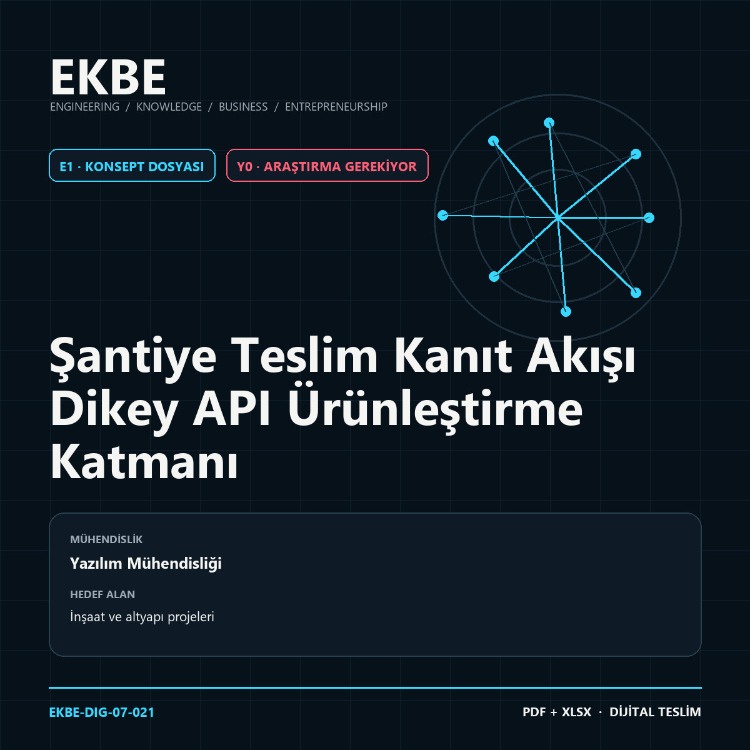 Şantiye Teslim Kanıt Akışı Dikey API Ürünleştirme Katmanı