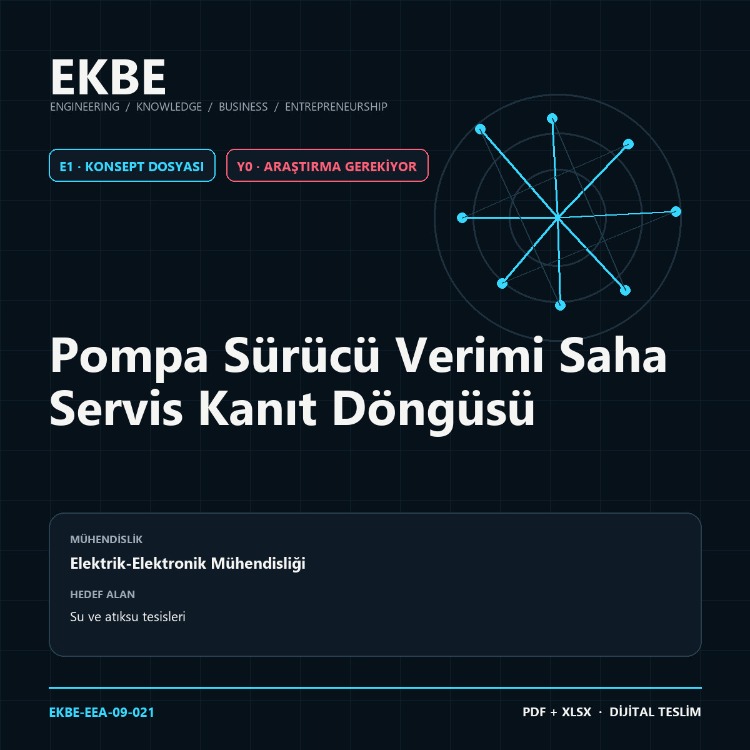Pompa Sürücü Verimi Saha Servis Kanıt Döngüsü