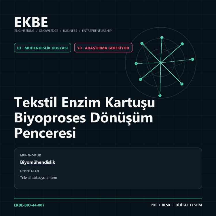 Tekstil Enzim Kartuşu Biyoproses Dönüşüm Penceresi