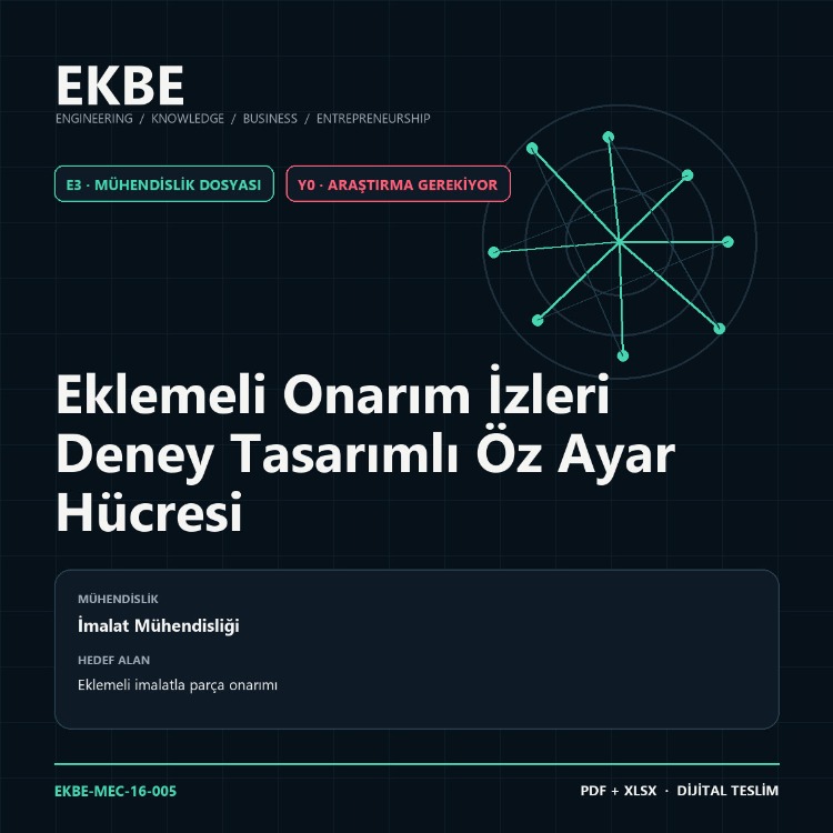 Eklemeli Onarım İzleri Deney Tasarımlı Öz Ayar Hücresi
