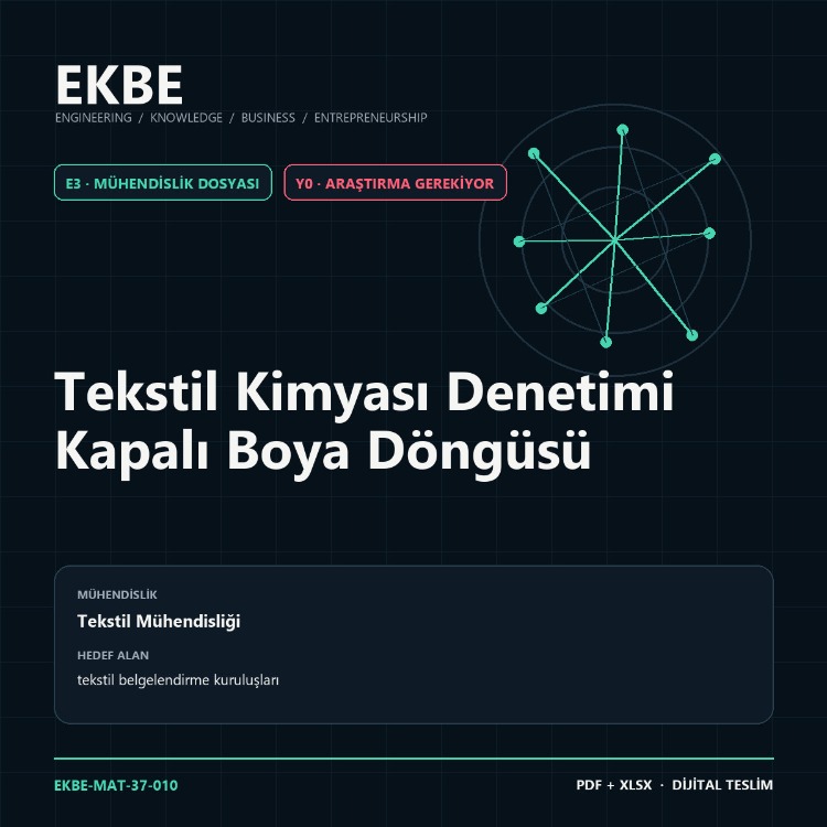 Tekstil Kimyası Denetimi Kapalı Boya Döngüsü
