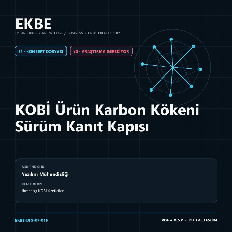 KOBİ Ürün Karbon Kökeni Sürüm Kanıt Kapısı