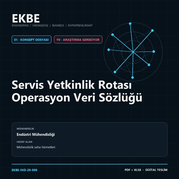 Servis Yetkinlik Rotası Operasyon Veri Sözlüğü