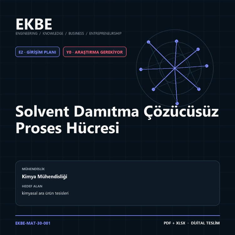 Solvent Damıtma Çözücüsüz Proses Hücresi
