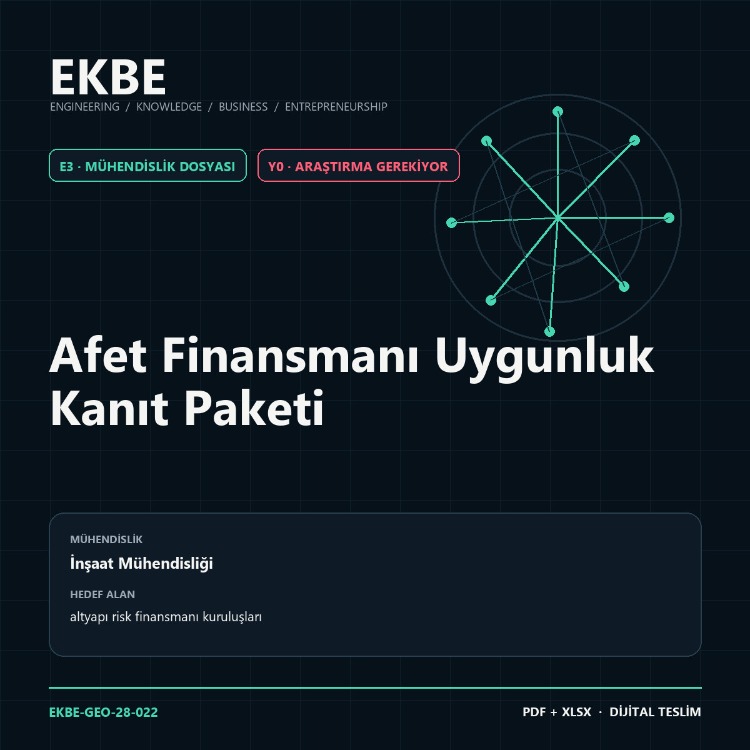 Afet Finansmanı Uygunluk Kanıt Paketi