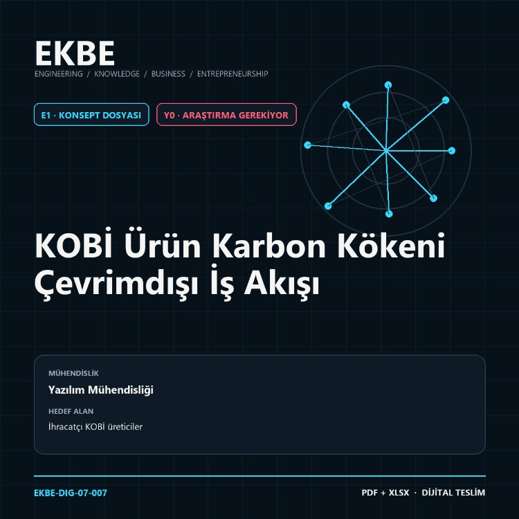 KOBİ Ürün Karbon Kökeni Çevrimdışı İş Akışı