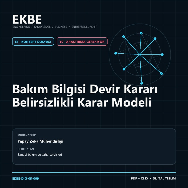 Bakım Bilgisi Devir Kararı Belirsizlikli Karar Modeli