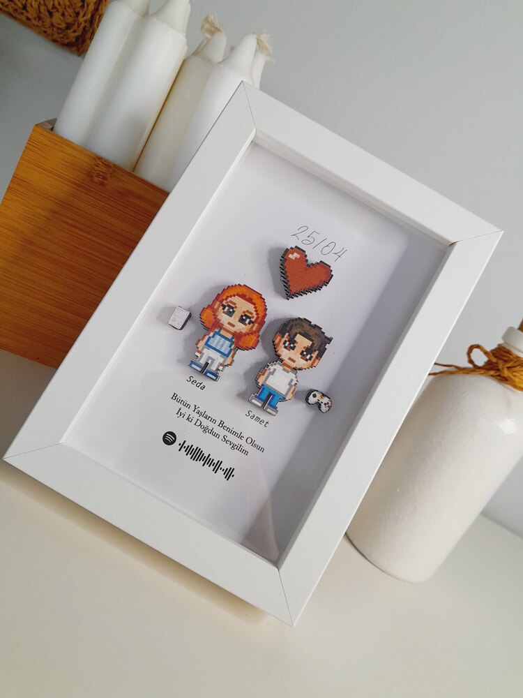 Koruyucu Camlı 3 Boyutlu Mini Figür Tablo