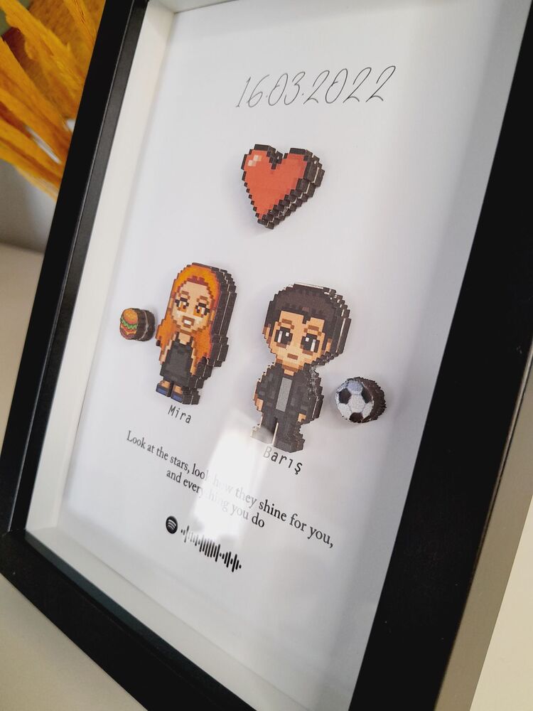 Koruyucu Camlı 3 Boyutlu Mini Figür Tablo