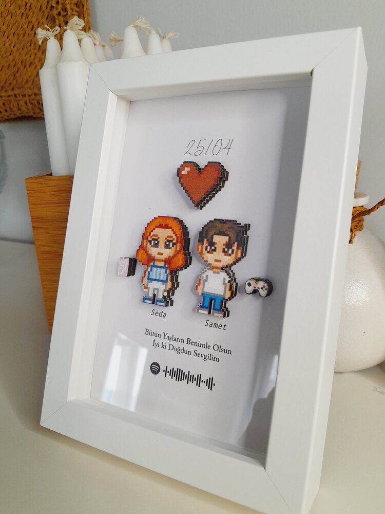 Koruyucu Camlı 3 Boyutlu Mini Figür Tablo