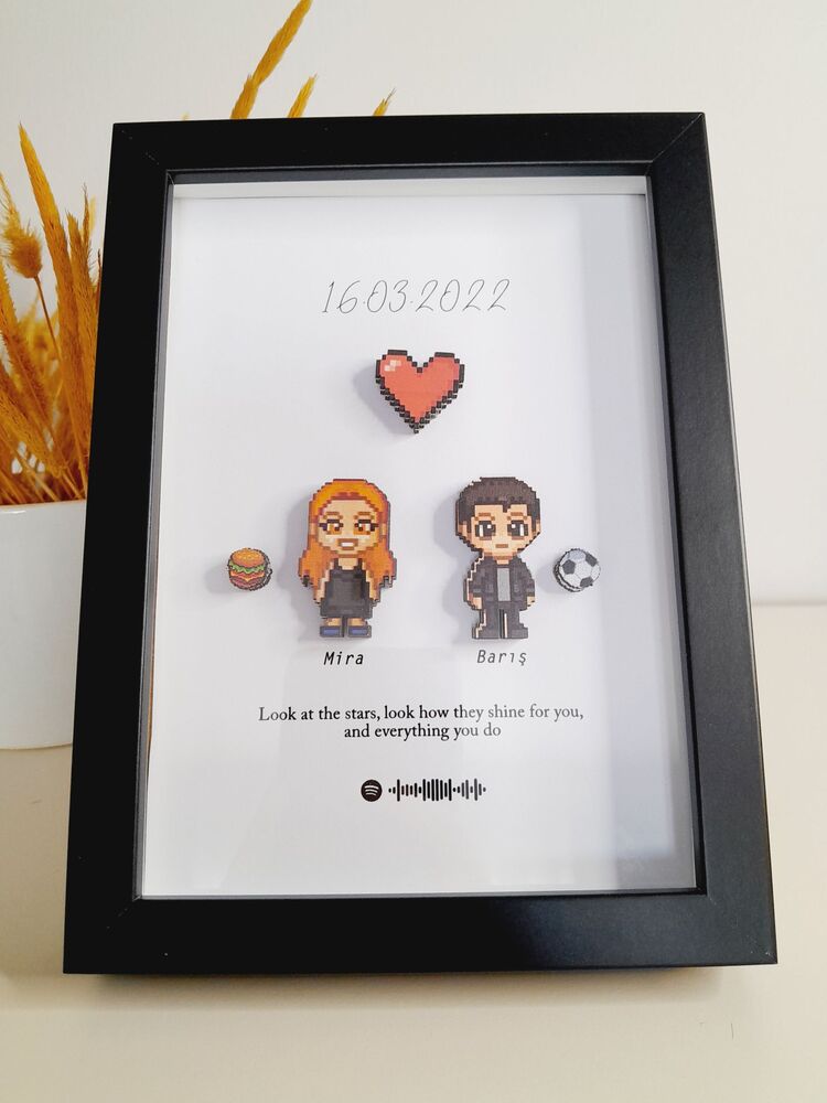 Koruyucu Camlı 3 Boyutlu Mini Figür Tablo