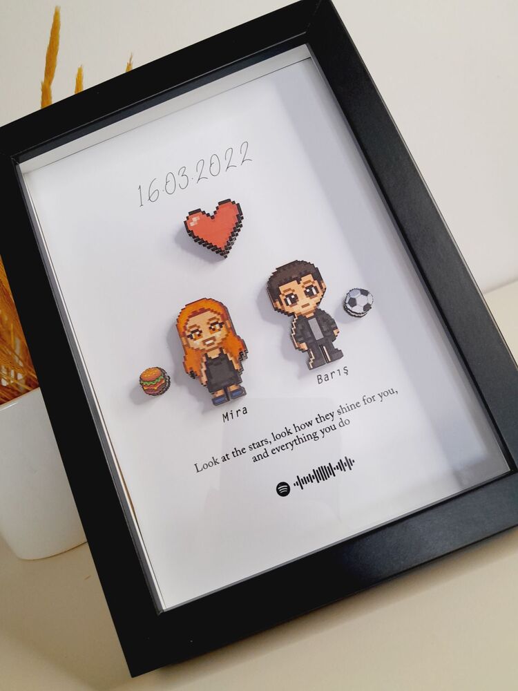 Koruyucu Camlı 3 Boyutlu Mini Figür Tablo
