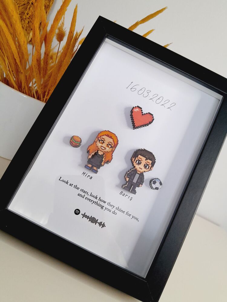 Koruyucu Camlı 3 Boyutlu Mini Figür Tablo