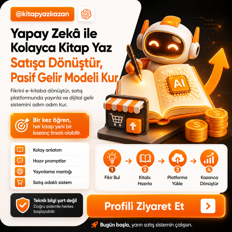 Premium Paket -  CHATGPT ile KİTAP YAZIP DOLAR KAZANMA EĞİTİMİ - PASİF GELİR İMKANI 