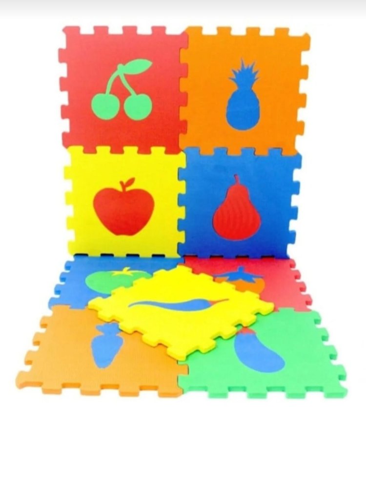 EKİM TOYS 9 Parça MEYVE  Büyük Boy  10 mm  Eva Oyun Karosu Yer Matı Puzzle Yapboz