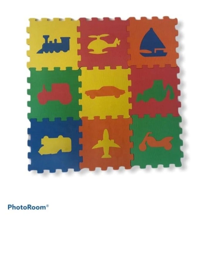 EKİM TOYS 9 Parça ARAÇ DESEN Büyük Boy  10 mm  Eva Oyun Karosu Yer Matı Puzzle Yapboz