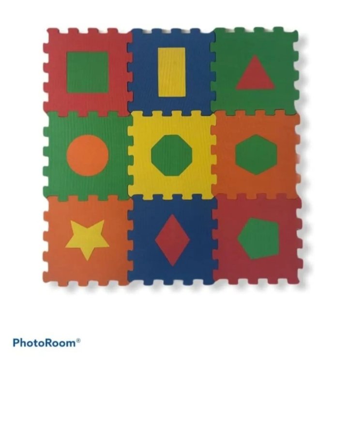 EKİM TOYS 9 Parça GEOMETRİ  Büyük Boy  10 mm  Eva Oyun Karosu Yer Matı Puzzle Yapbo