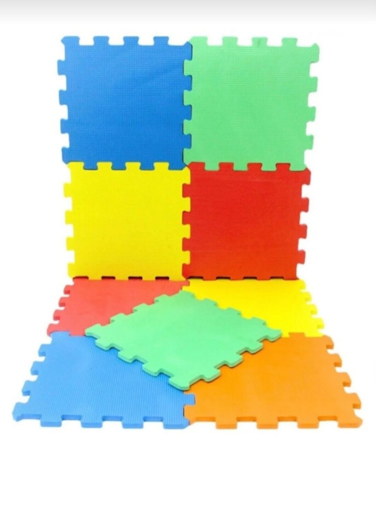EKİM TOYS 9 Parça Düz Büyük Boy  10 mm  Eva Oyun Karosu Yer Matı Puzzle Yapbo