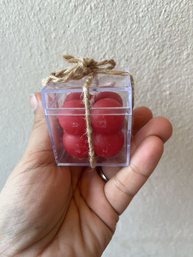 Kırmızı bubble mum 