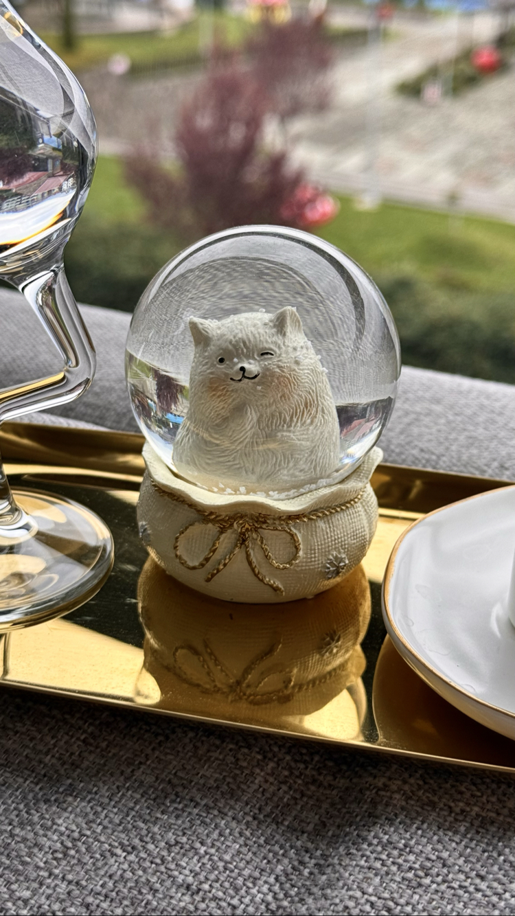 KEDİLİ LED KAR KÜRESİ