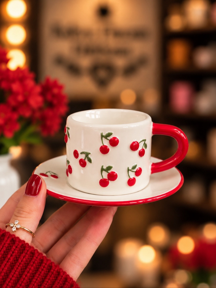 LCW HOME KİRAZLI FİNCAN SET 