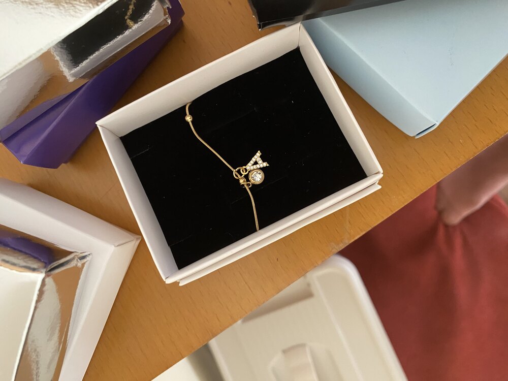 Harf Charmlı Gold Bileklik