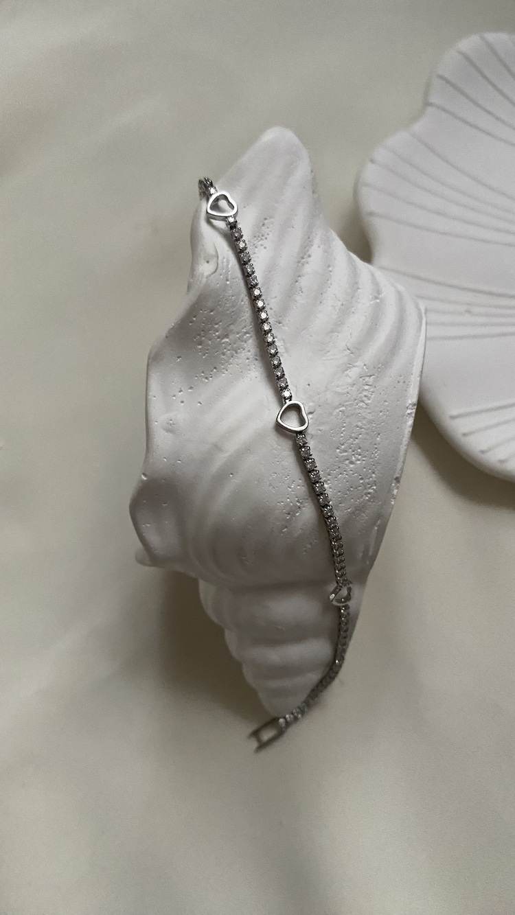 Mini Kalpli Su Yolu Bileklik Silver