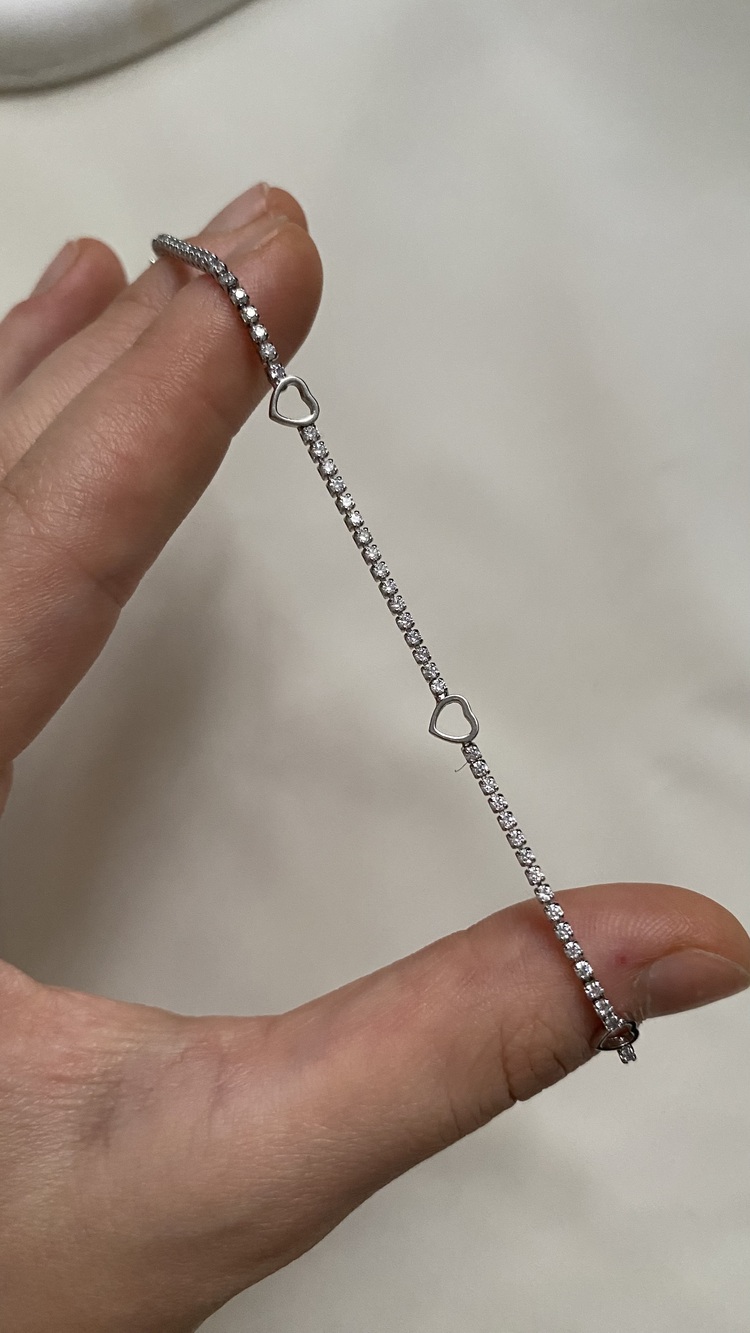 Mini Kalpli Su Yolu Bileklik Silver