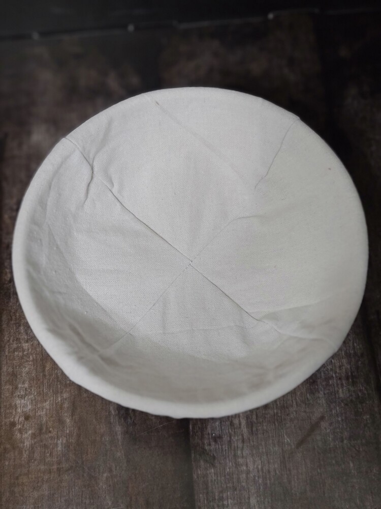 Bambu Mayalama Sepeti - Yuvarlak - Ebat:(23xh9)cm- BEZLİ