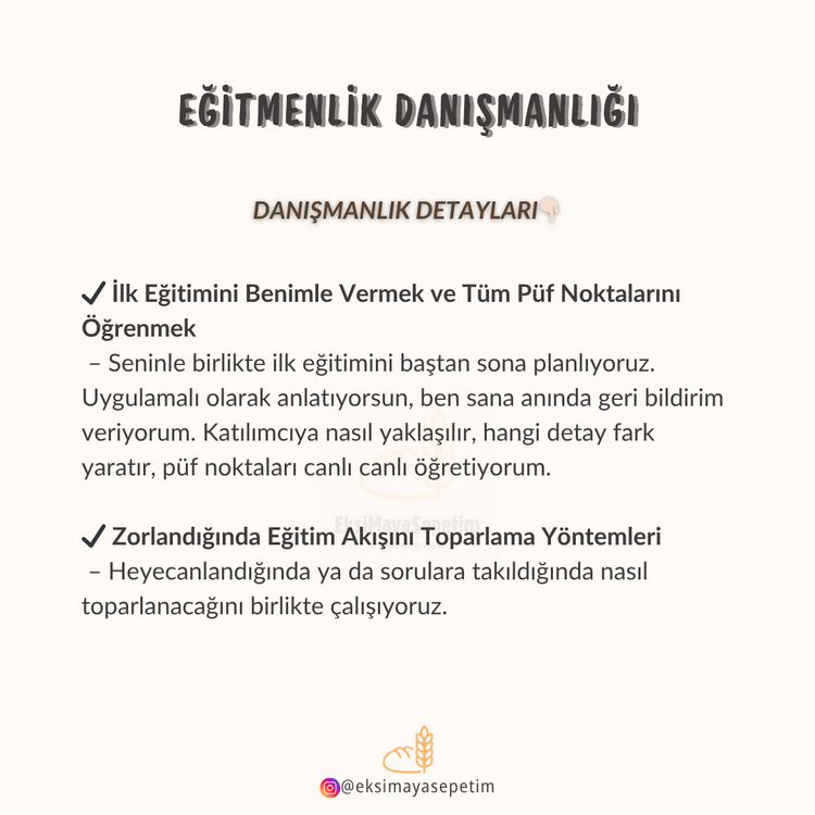 Eğitmenlik Danışmanlığı