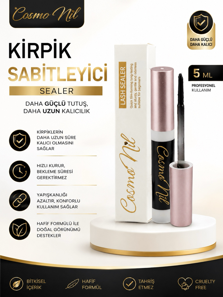 Kirpik Sabitleyici (Lash Sealer) Siyah 5 ml – Uzun Süre Kalıcılık