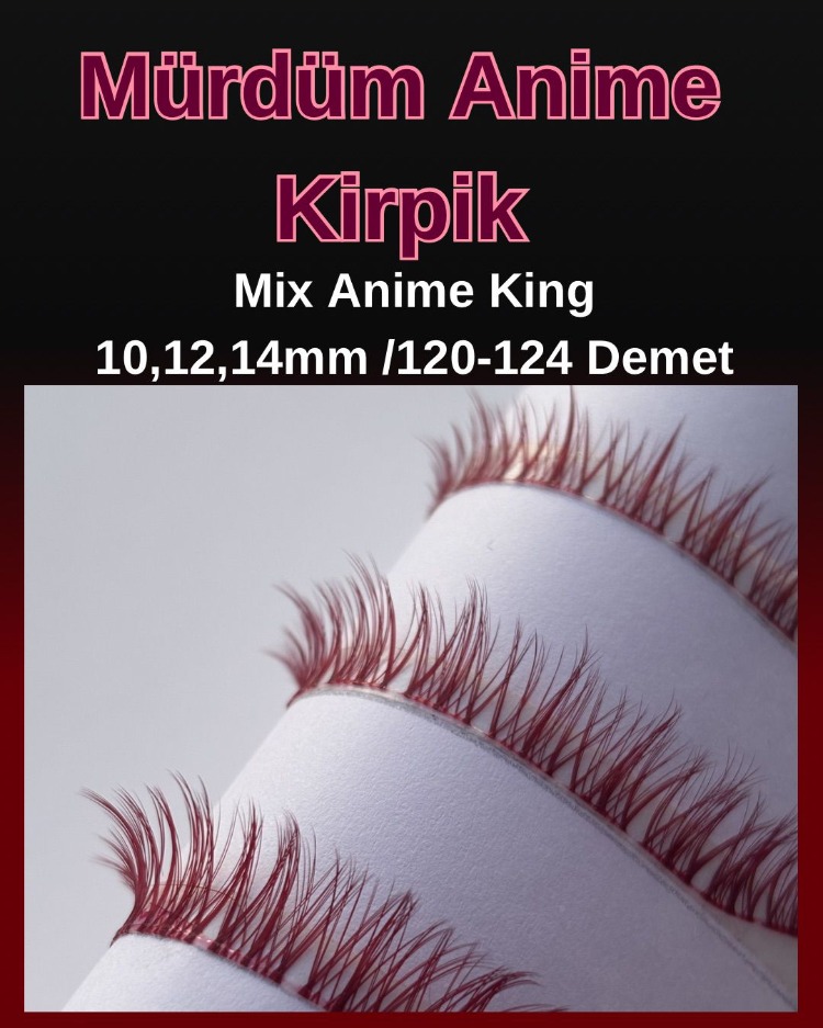 5D Kirpik Mürdüm renkli Anime Kirpik İpli Ekspres Kirpik 