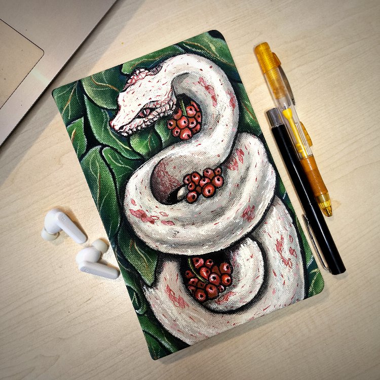 Albino Snake - El Çizimi A5 Defter