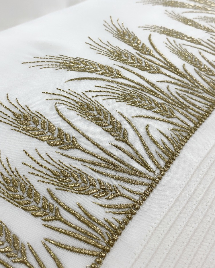 BAŞAK NEVRESİM PİKE SETİ (GOLD SİM SIRMA)