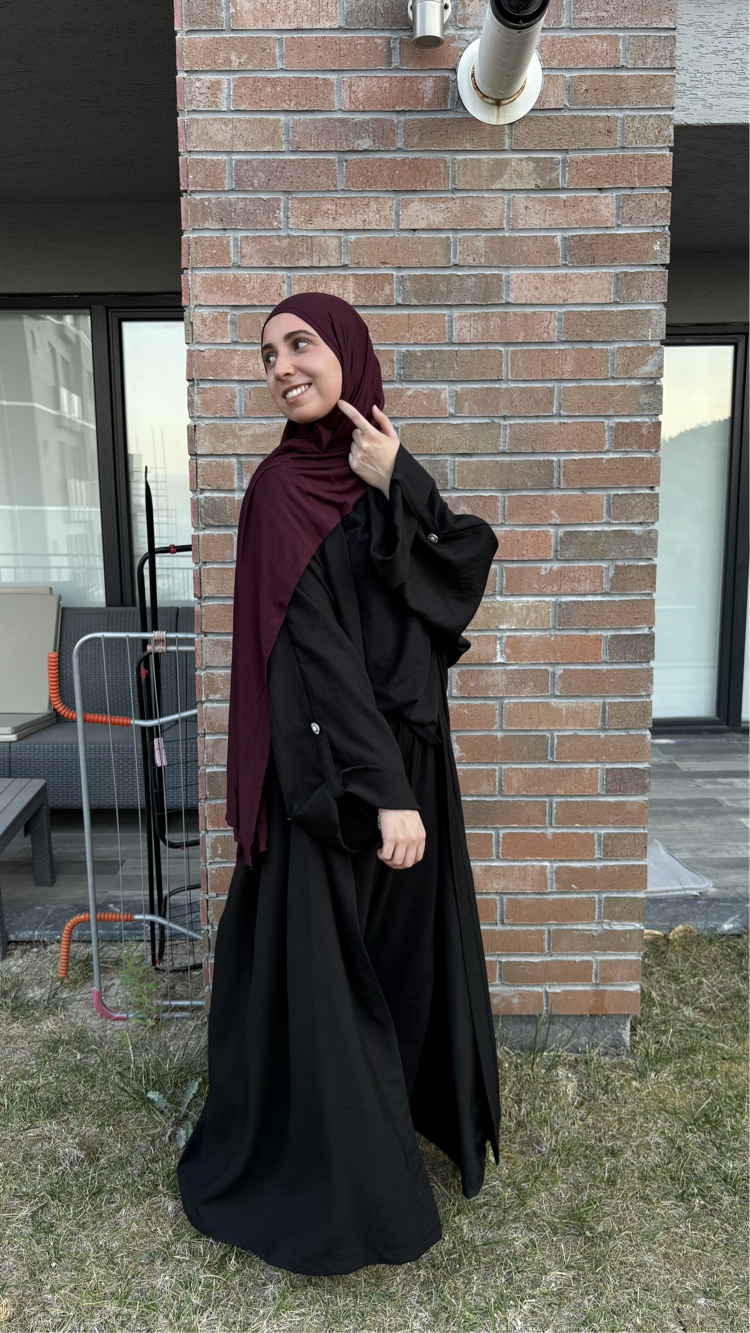 modal kolu dügme detayli abaya