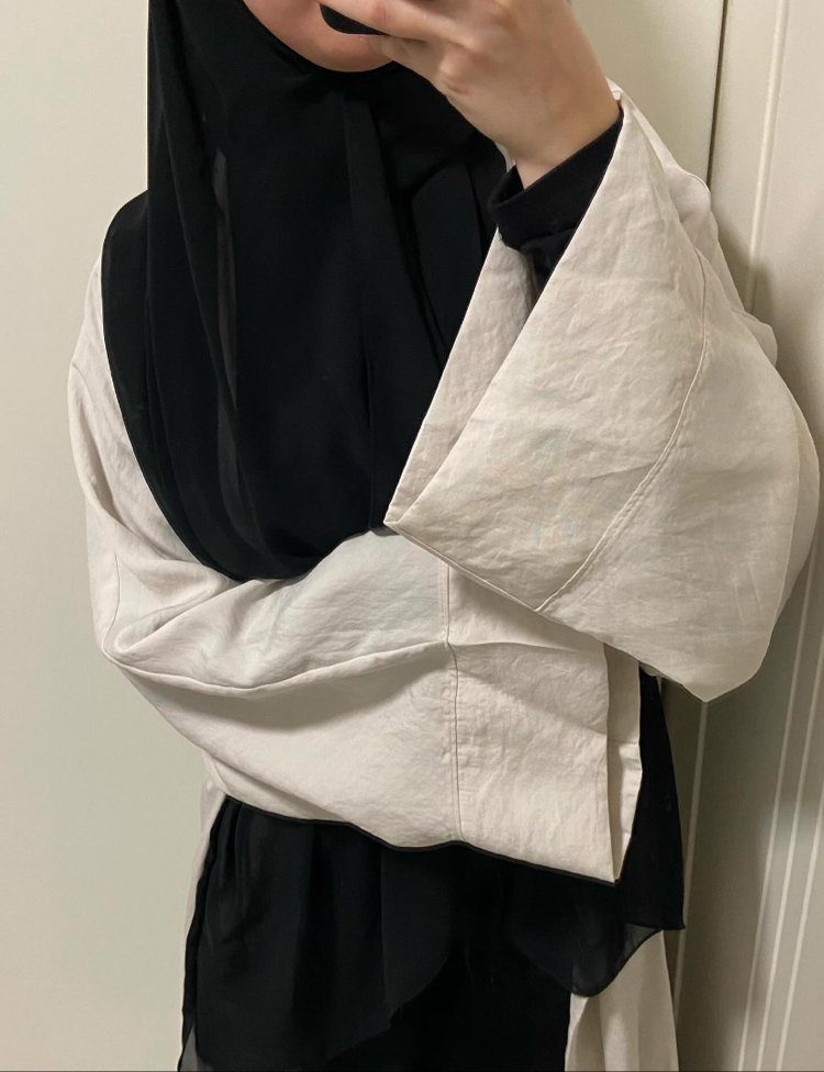 ekru keten abaya