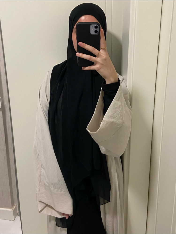 ekru keten abaya