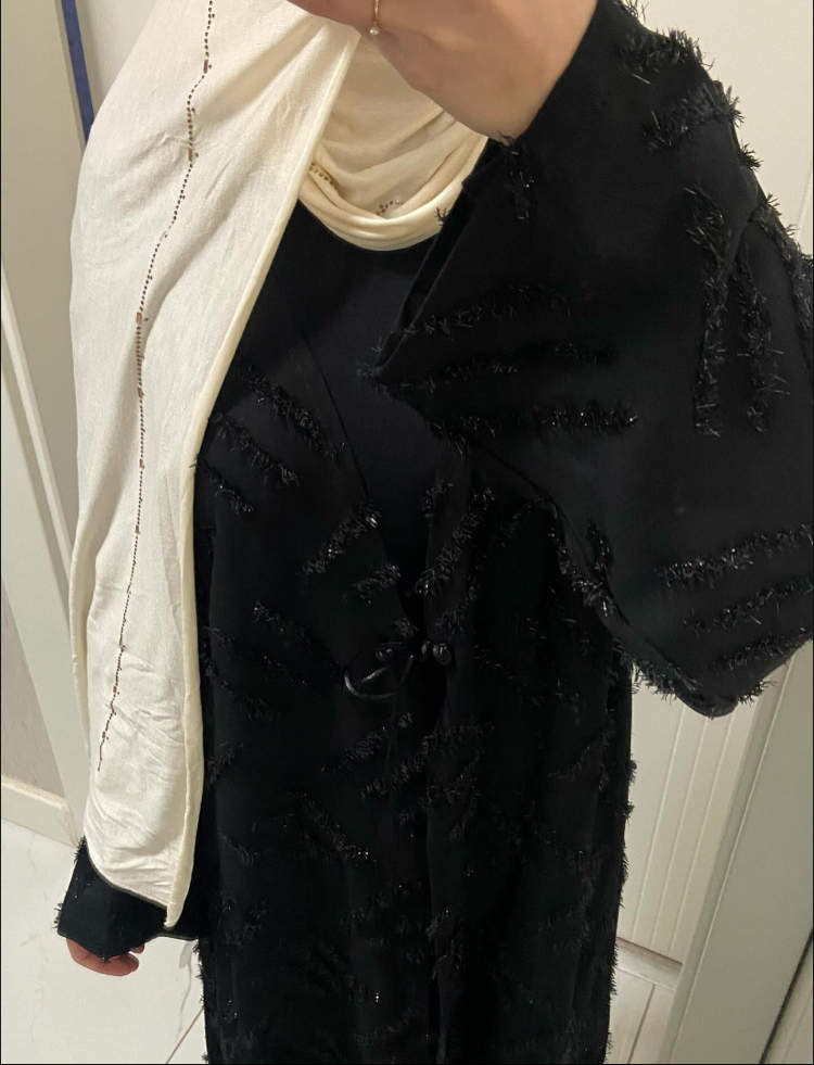 elaya siyah dokulu abaya — kimono