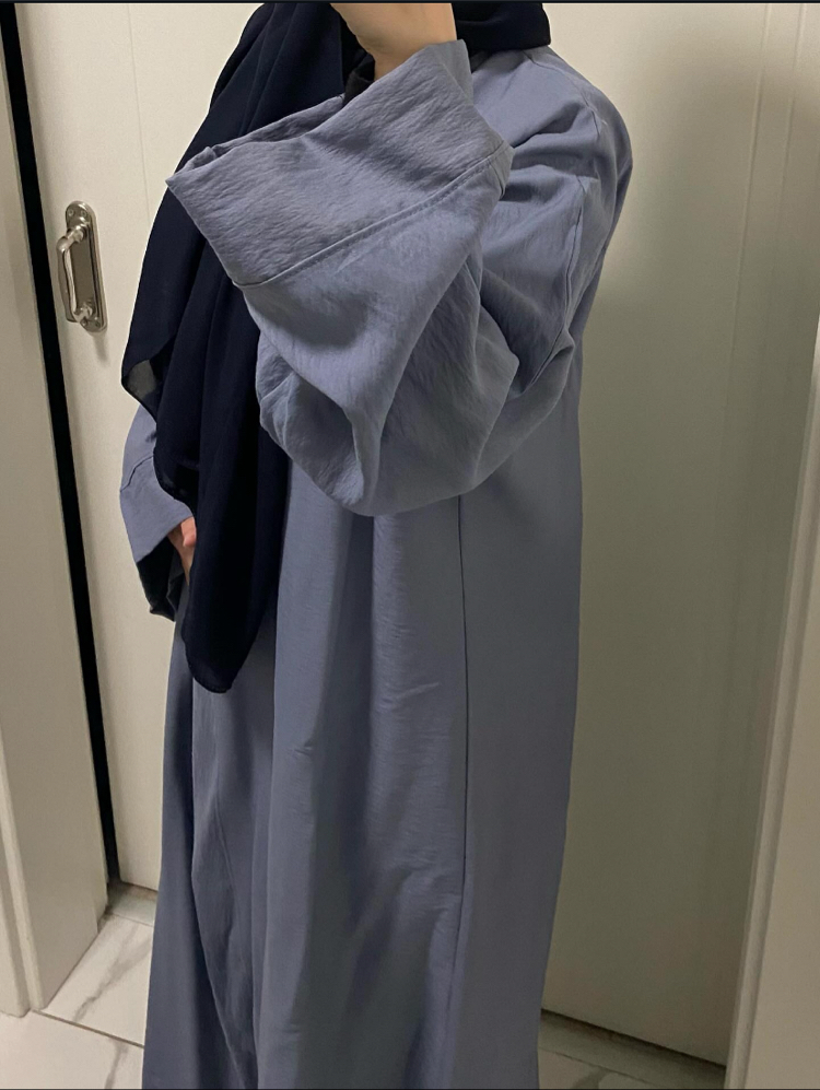 mavi keten abaya 
