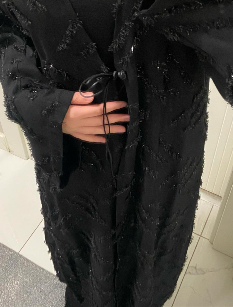 elaya siyah dokulu abaya — kimono