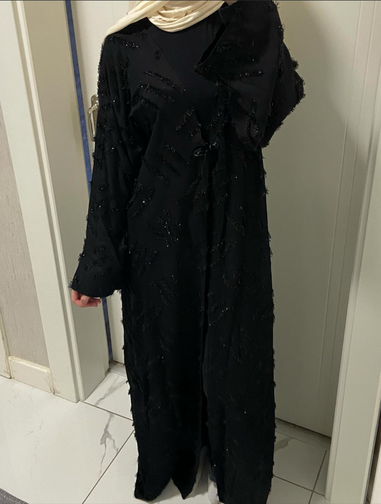 elaya siyah dokulu abaya — kimono