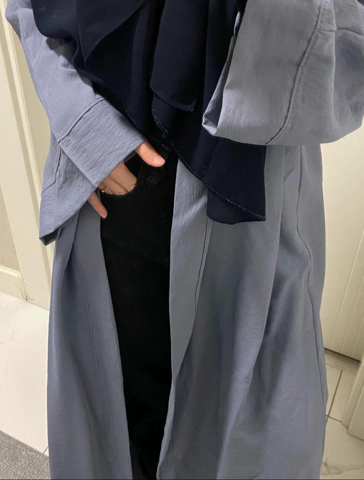 mavi keten abaya 