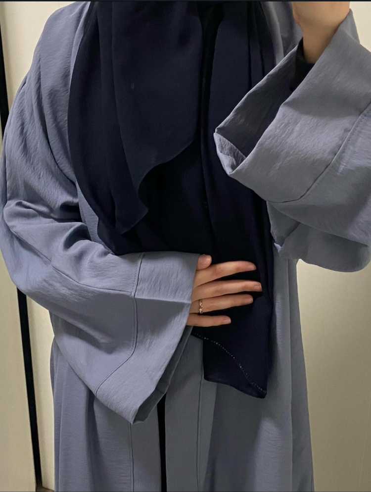 mavi keten abaya 